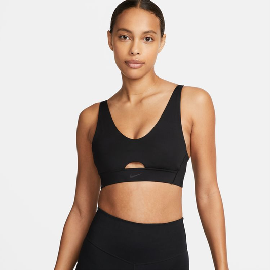 NIKE DRI-FIT INDY TOP PLUNGE CUTOUT- MEDIUM IMPACT DV9837-010