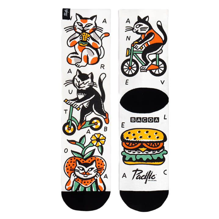 BACO SOCKSA CATS PACIFIC & CO SOCKS BACOACATS-MULTICOLOR